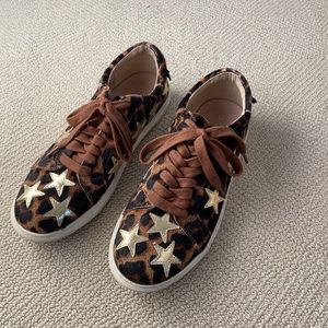 J/Slide NYC Leopard & Star Print Sneaker 7.5